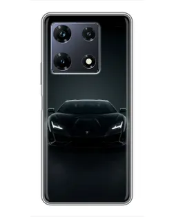 Чехол для Infinix Note 30 Pro с картинкой «Черный Lamborghini Aventador»