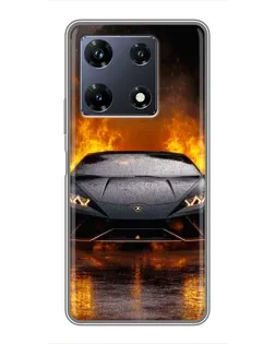 Чехол для Infinix Note 30 Pro с картинкой «Lamborghini в огне»