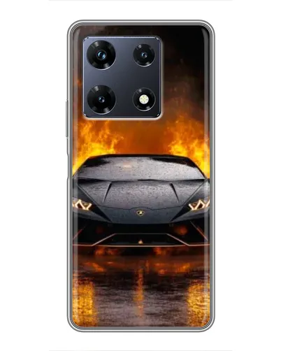 Чехол для Infinix Note 30 Pro с картинкой «Lamborghini в огне»