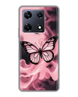 Чехол для Infinix Note 30 Pro с картинкой «Бабочка в дыму»
