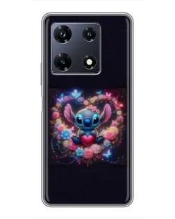 Чехол для Infinix Note 30 Pro с картинкой «Stitch в цветах» Чехол для Infinix Note 30 Pro с картинкой «Stitch в цветах»