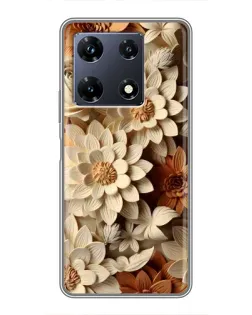 Чохол для Infinix Note 30 Pro з картинкою «Бежевий флористичний декор»