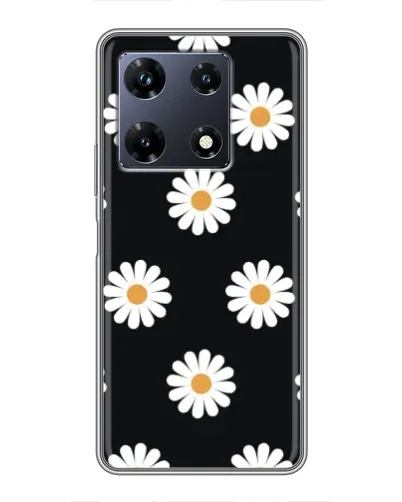 Чехол для Infinix Note 30 Pro с картинкой «Ромашки на черном»