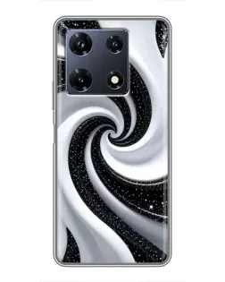 Чехол для Infinix Note 30 Pro с картинкой «Черно-белая спираль»