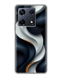 Чехол для Infinix Note 30 Pro с картинкой «Объемные черно-белые ленты»