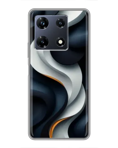 Чехол для Infinix Note 30 Pro с картинкой «Объемные черно-белые ленты»