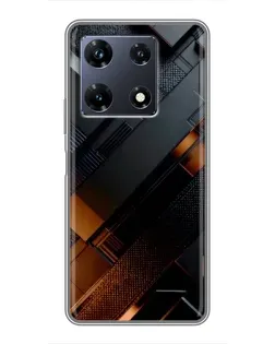 Чехол для Infinix Note 30 Pro с картинкой «Черные геометрические блоки»