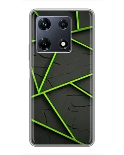 Чехол для Infinix Note 30 Pro с картинкой «Зеленые геометрические линии»
