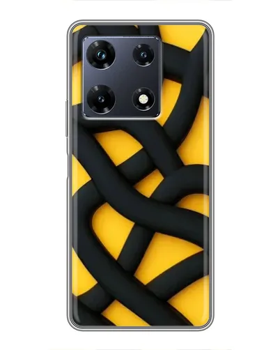 Чехол для Infinix Note 30 Pro с картинкой «Черное желтое переплетение»