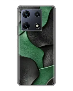 Чехол для Infinix Note 30 Pro с картинкой «Зеленые кожаные волны»