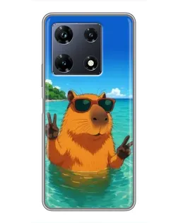 Чехол для Infinix Note 30 Pro с картинкой «Морская капибара»