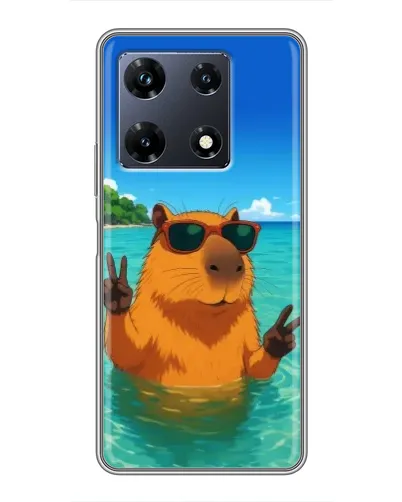 Чехол для Infinix Note 30 Pro с картинкой «Морская капибара»