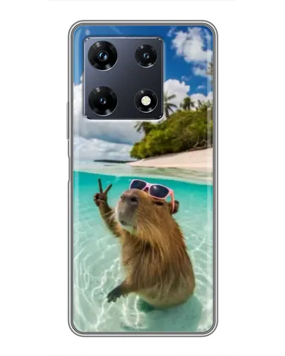 Чехол для Infinix Note 30 Pro с картинкой «Капибара на море»