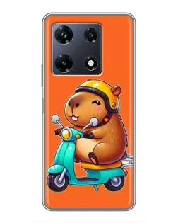 Чехол для Infinix Note 30 Pro с картинкой «Капибара на скутере»