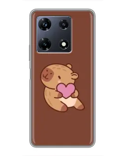 Чехол для Infinix Note 30 Pro с картинкой «Капибара с сердцем»