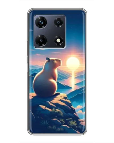 Чехол для Infinix Note 30 Pro с картинкой «Закат солнца с капибарой»