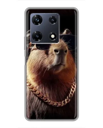 Чехол для Infinix Note 30 Pro с картинкой «Капибара золотая цепь»
