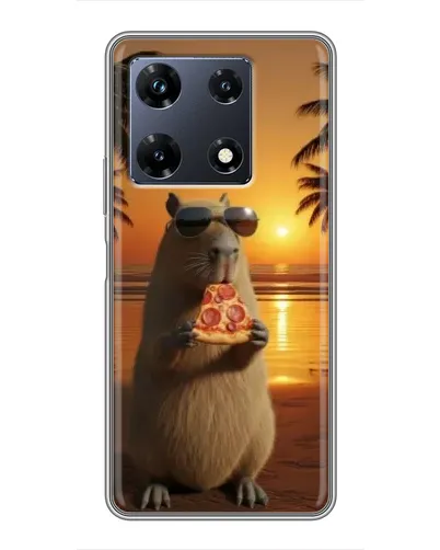 Чехол для Infinix Note 30 Pro с картинкой «Капибара с пиццей»