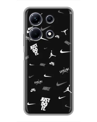 Чехол для Infinix Note 30 с картинкой «Nike Black Pattern»