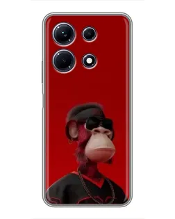 Чехол для Infinix Note 30 с картинкой «Bored Ape в красном»