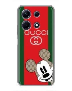 Чехол для Infinix Note 30 с картинкой «Gucci — полосы и Микки»