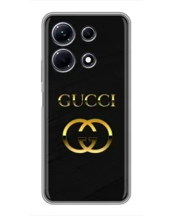 Чехол для Infinix Note 30 с картинкой «Золотой логотип Gucci»