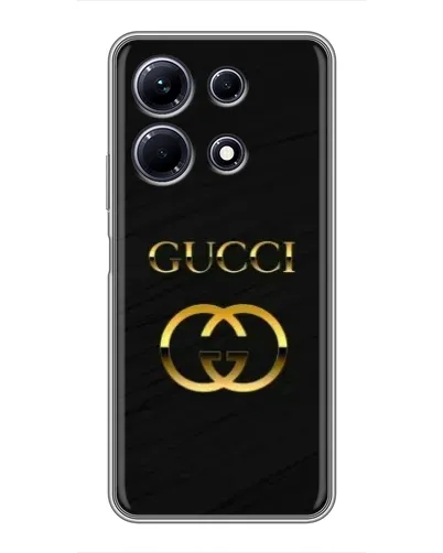 Чехол для Infinix Note 30 с картинкой «Золотой логотип Gucci»
