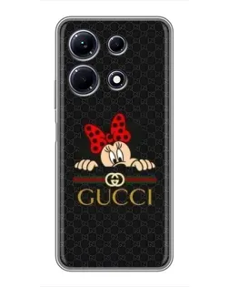 Чехол для Infinix Note 30 с картинкой «Минни Маус Gucci — черный»