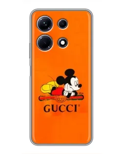 Чехол для Infinix Note 30 с картинкой «Микки Маус Gucci — оранж»