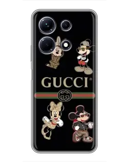 Чехол для Infinix Note 30 с картинкой «Gucci — герои Disney и монограмма»