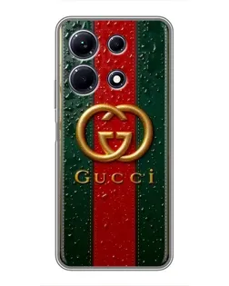 Чехол для Infinix Note 30 с картинкой «Gucci — фирменная полоса и золото»