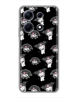 Чохол для Infinix Note 30 з картинкою «Чорний паттерн Kuromi»