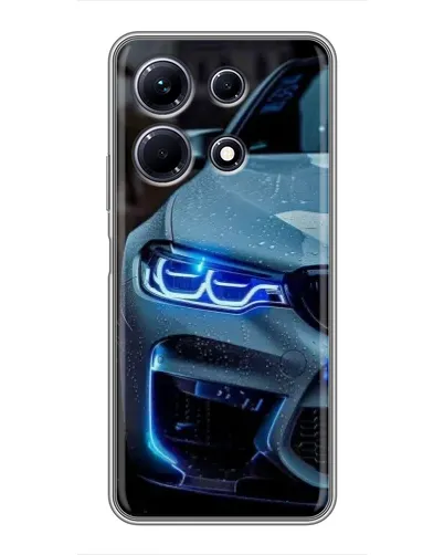 Чехол для Infinix Note 30 с картинкой «Взгляд BMW с синими фарами»