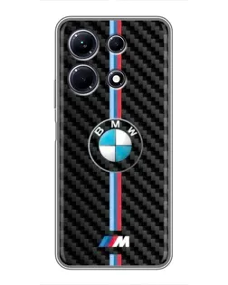 Чехол для Infinix Note 30 с картинкой «Эмблема BMW и карбон»