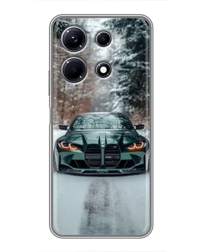 Чехол для Infinix Note 30 с картинкой «BMW в зимнем лесу»