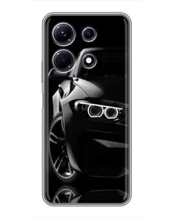 Чехол для Infinix Note 30 с картинкой «Черная BMW — профиль»