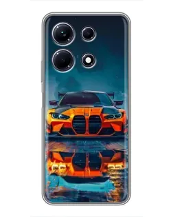 Чехол для Infinix Note 30 с картинкой «BMW — золотая эмблема»
