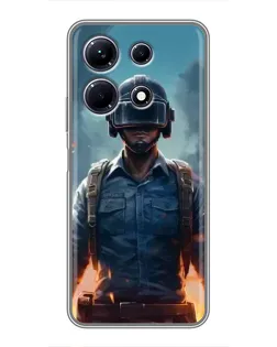 Чехол для Infinix Note 30 с картинкой «PUBG — реалистичный герой»
