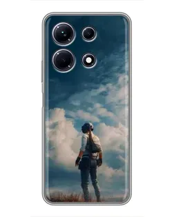 Чехол для Infinix Note 30 с картинкой «Герой PUBG на скале»