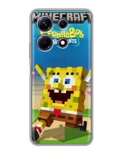 Чохол для Infinix Note 30 з картинкою «Губка Боб Minecraft» Чохол для Infinix Note 30 з картинкою «Губка Боб Minecraft»