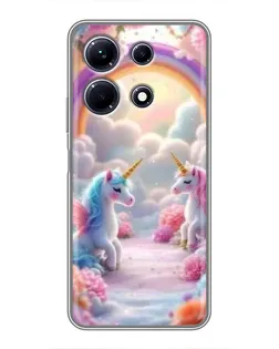 Чехол для Infinix Note 30 с картинкой «Радуга и единороги» Чехол для Infinix Note 30 с картинкой «Радуга и единороги»