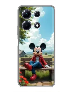 Чехол для Infinix Note 30 с картинкой «Микки на скамейке»