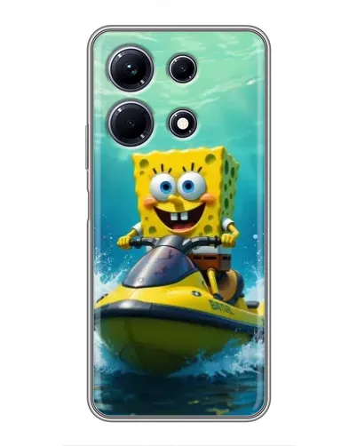 Чехол для Infinix Note 30 с картинкой «Спанч Боб на гидроцикле»