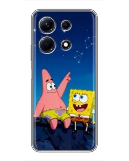 Чехол для Infinix Note 30 с картинкой «Губка Боб и Патрик ночью» Чехол для Infinix Note 30 с картинкой «Губка Боб и Патрик ночью»