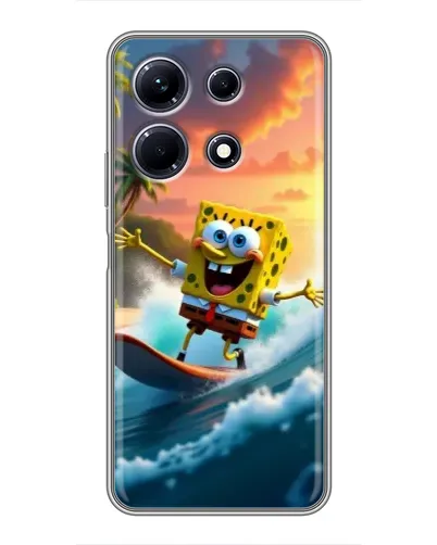Чехол для Infinix Note 30 с картинкой «Губка Боб серфингист»