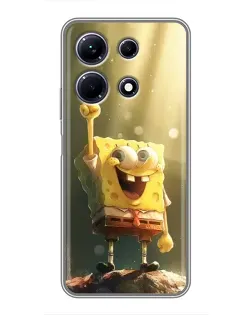 Чехол для Infinix Note 30 с картинкой «Сияющий Спанч Боб»