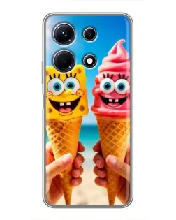 Чехол для Infinix Note 30 с картинкой «Спанч Боб мороженое»