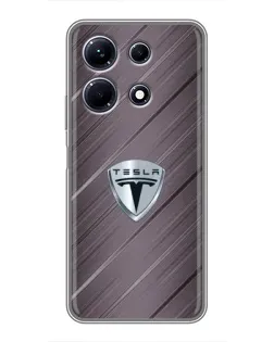 Чехол для Infinix Note 30 с картинкой «Металлическая текстура Tesla»
