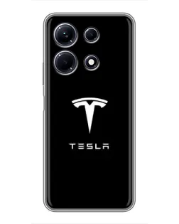 Чехол для Infinix Note 30 с картинкой «Tesla White Logo»