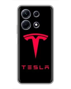 Чехол для Infinix Note 30 с картинкой «Tesla Red Logo»